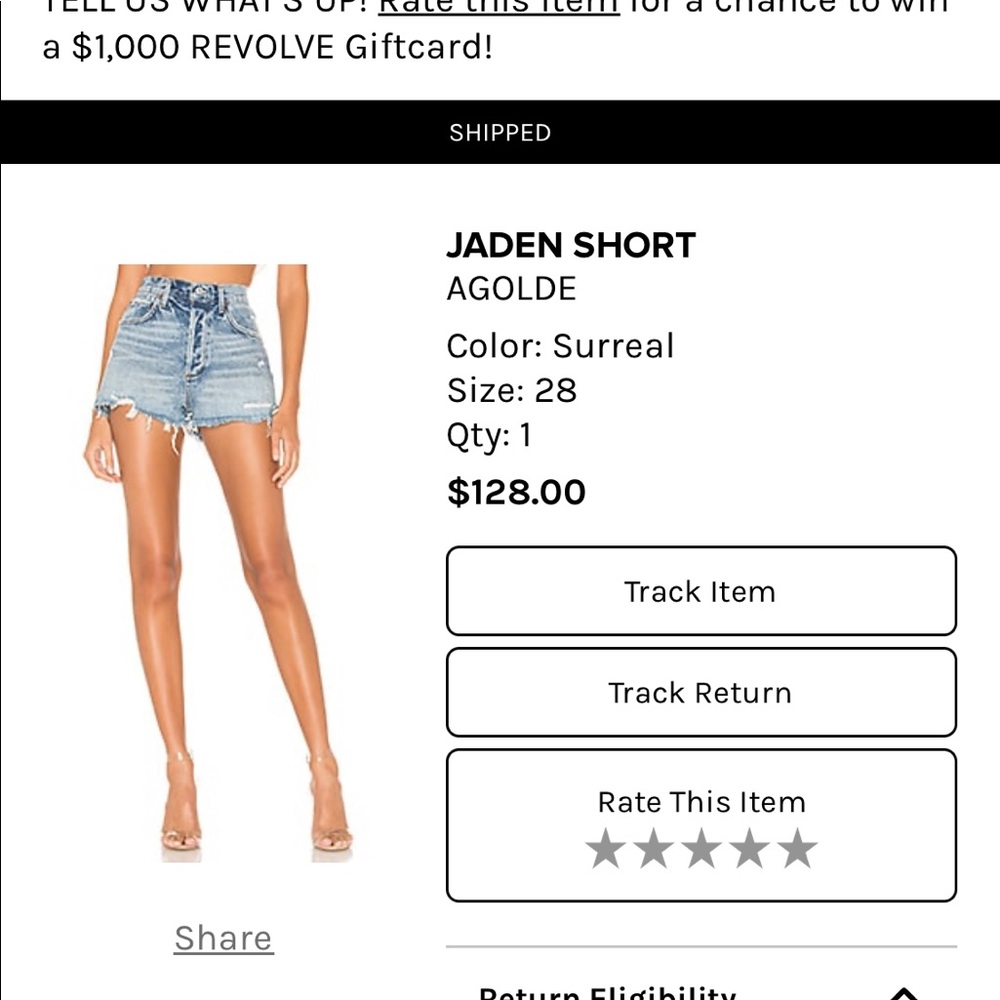 Jaden denim AGOLDE short.